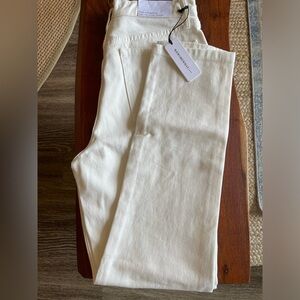 DANIELLE Weworewhat high rise, vintage straight jean, vintage white, button fly
